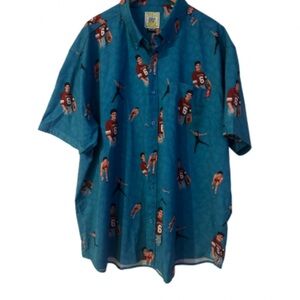 RSVLTS Teal Graphic Button Down Shirt